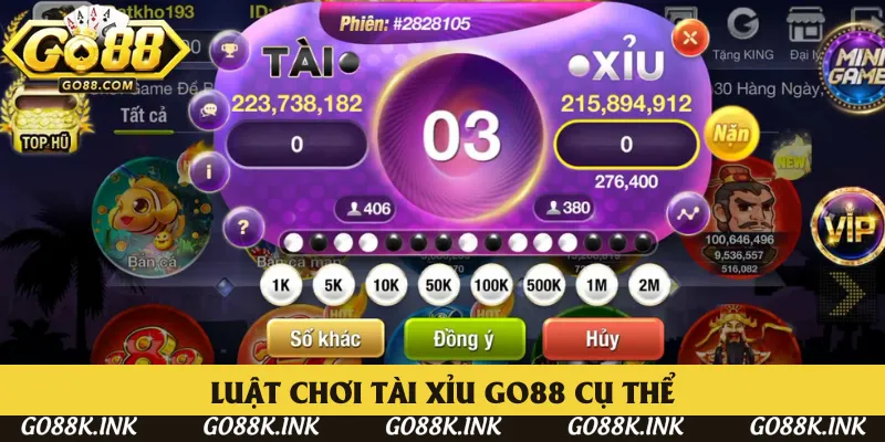 Luật chơi Tài Xỉu Go88 chuẩn xác