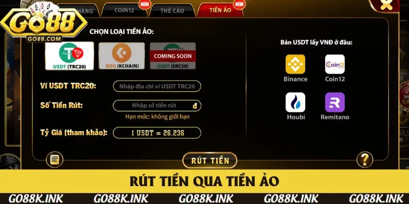 Hướng dẫn 4 bước rút vốn thông qua tiền ảo Hướng dẫn 4 bước rút vốn thông qua tiền ảo